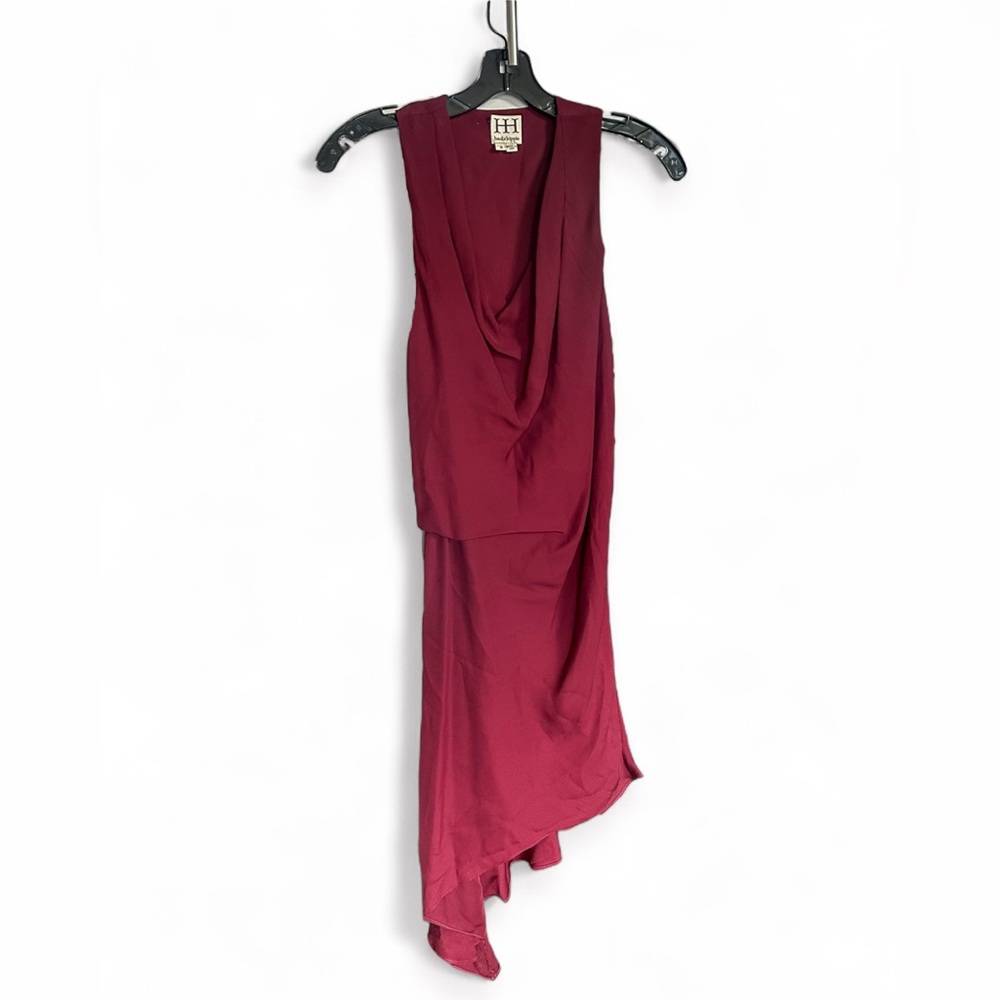 Haute Hippie Asymmetrical Dress in Burgundy
